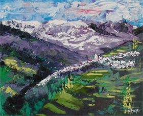 LA ALPUJARRA (GRANADA) : OLEO SOBRE TELA (ESPATULA) LA ALPUJARRA (GRANADA)